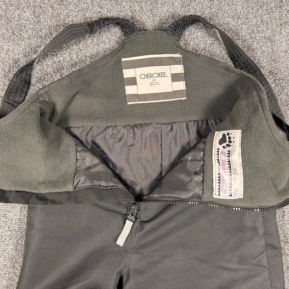Cherokee Snow Bib Fleece Overall One-Piece Jumpsuit Charcoal Toddler's Size 4T - Picture 3 of 8